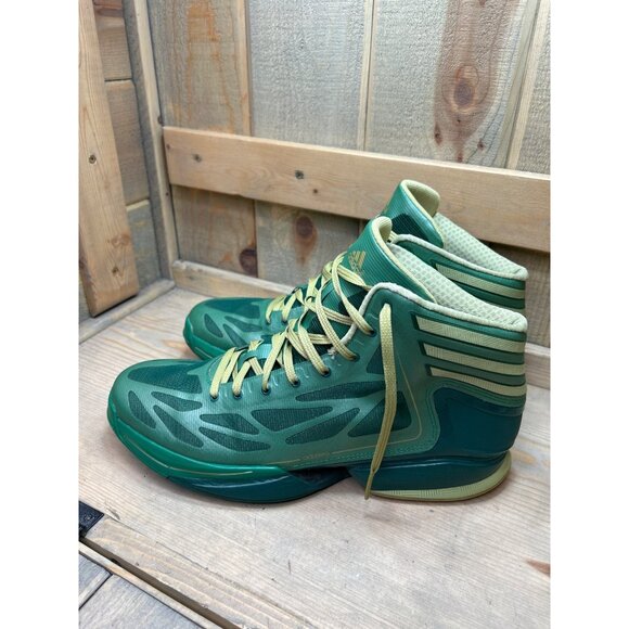Adidas Mens Size 12 Sprint Web Adizero Green NO INSOLES - Rare Basketball Shoes - Picture 4 of 8
